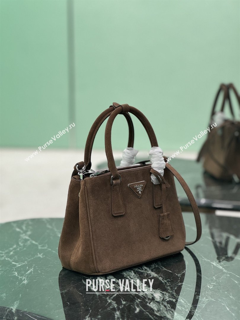 Prada Galleria small Suede bag Brown 2026 1BA896 (YZ-260410122)