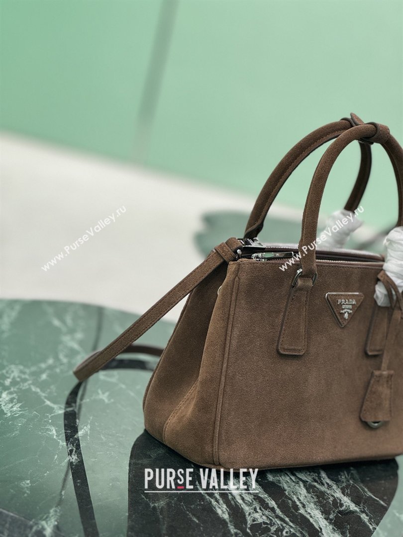 Prada Galleria small Suede bag Brown 2026 1BA896 (YZ-260410122)