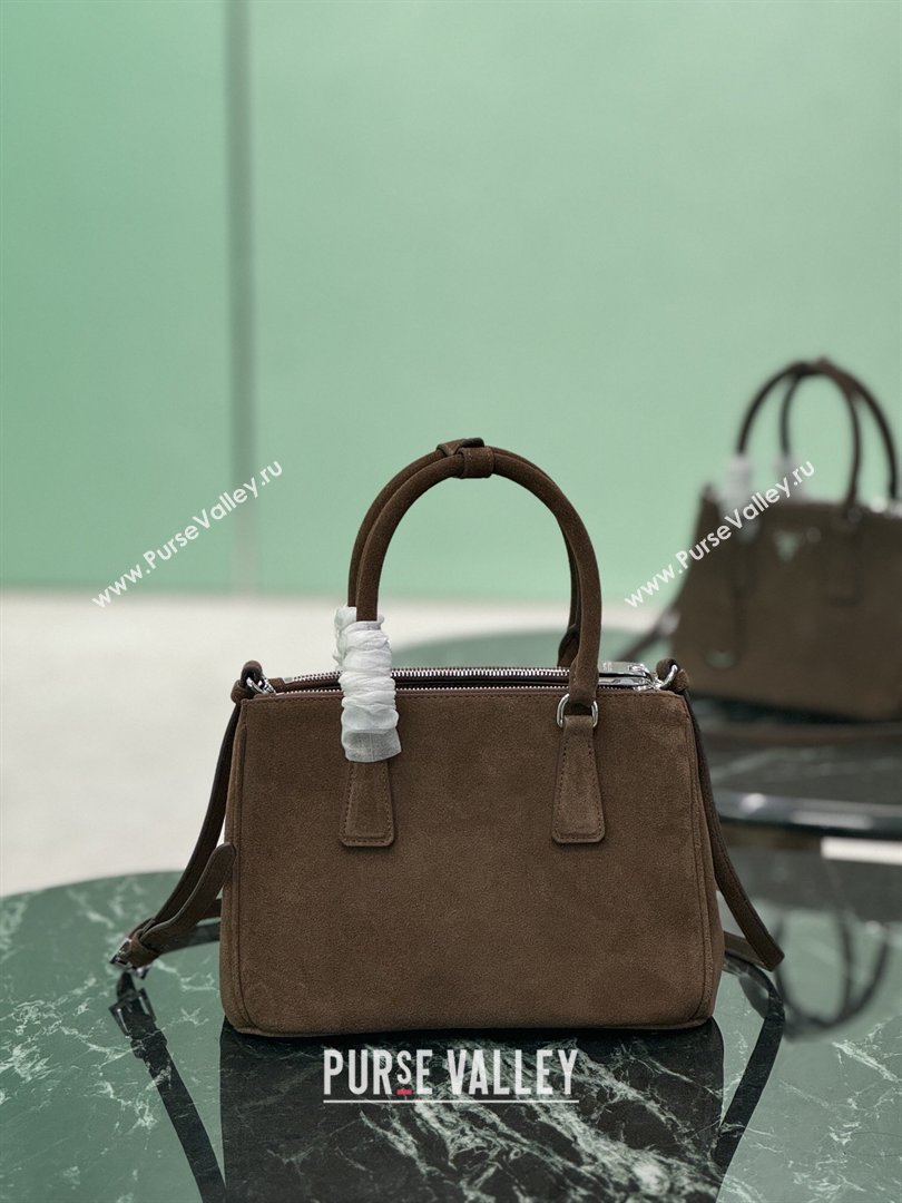 Prada Galleria small Suede bag Brown 2026 1BA896 (YZ-260410122)