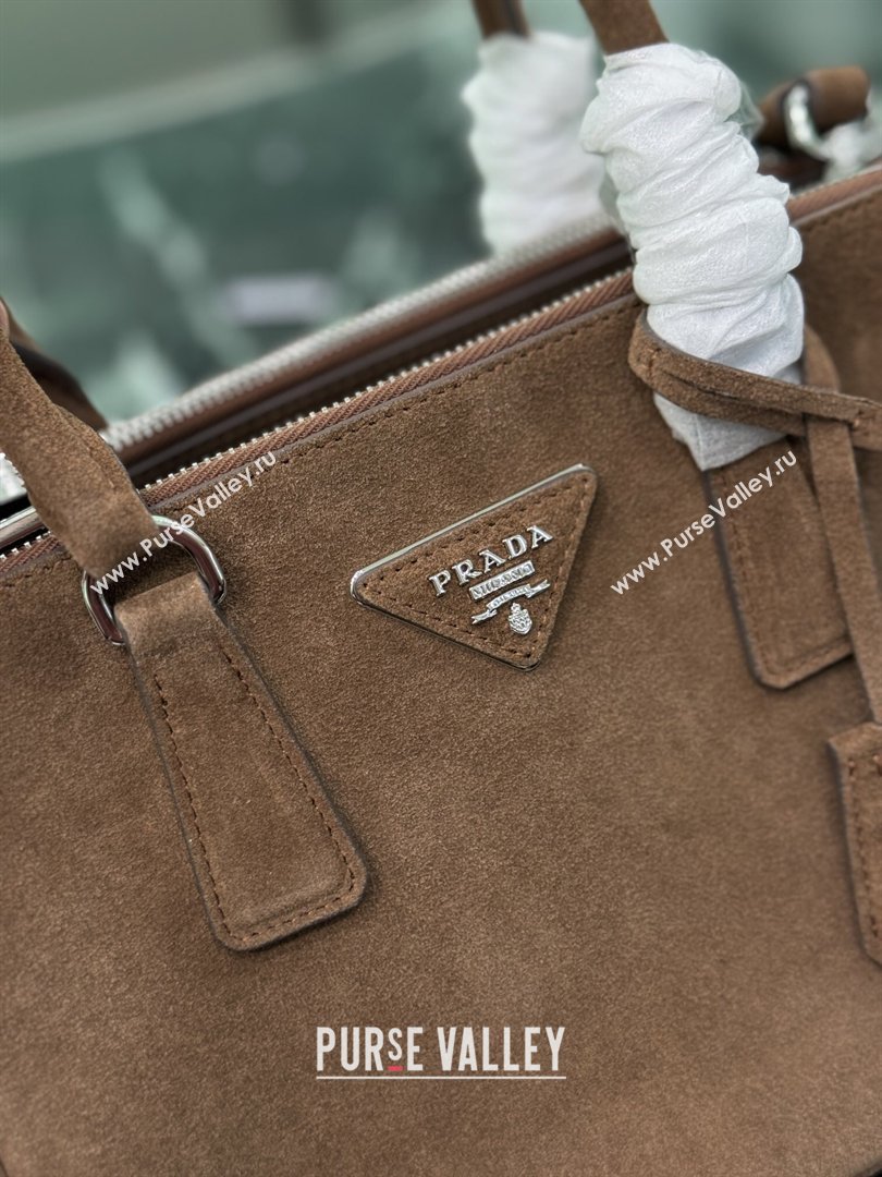Prada Galleria small Suede bag Brown 2026 1BA896 (YZ-260410122)