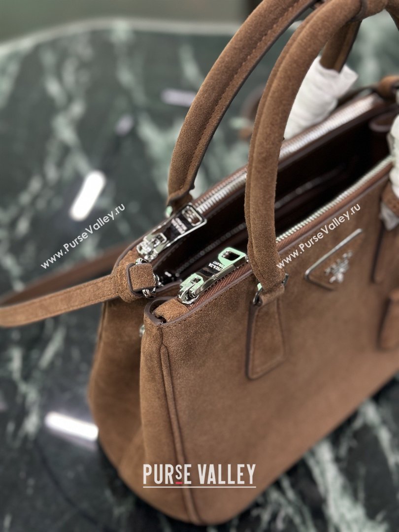 Prada Galleria small Suede bag Brown 2026 1BA896 (YZ-260410122)