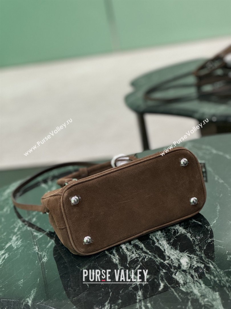 Prada Galleria small Suede bag Brown 2026 1BA896 (YZ-260410122)