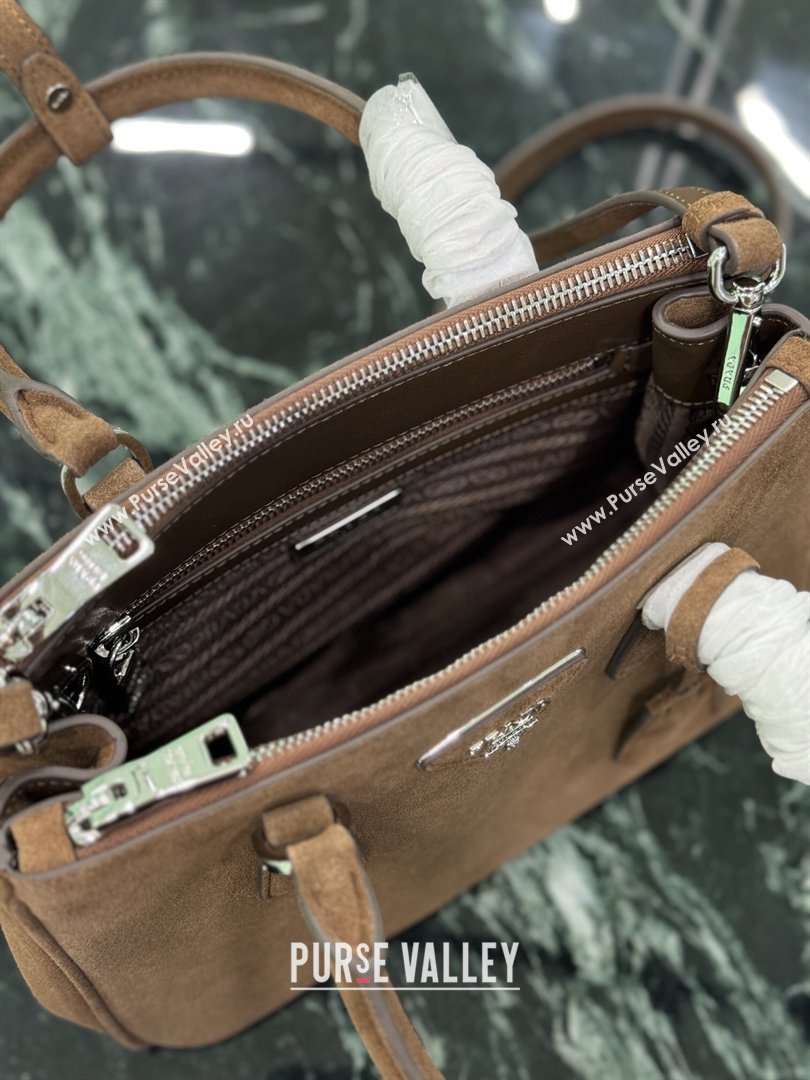Prada Galleria small Suede bag Brown 2026 1BA896 (YZ-260410122)