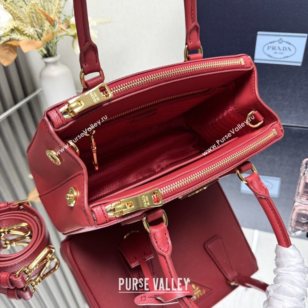 Prada Galleria small Saffiano leather bag Fiery Red 2026 1BA896 (YZ-260410119)