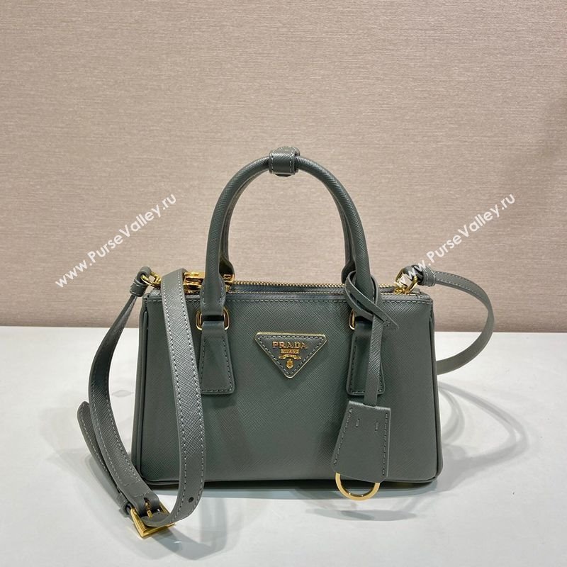Prada Galleria mini Saffiano leather bag Slate Grey 2025 1BA916 (YZ-250929036)