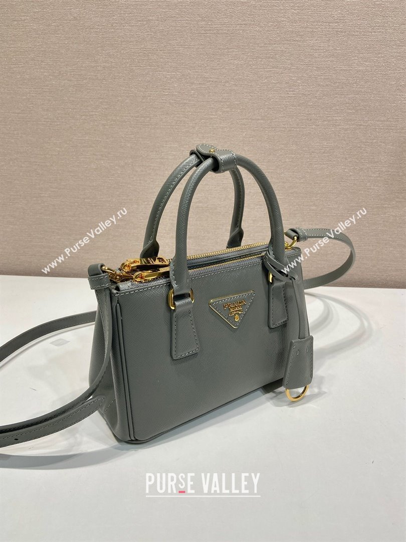 Prada Galleria mini Saffiano leather bag Slate Grey 2025 1BA916 (YZ-250929036)