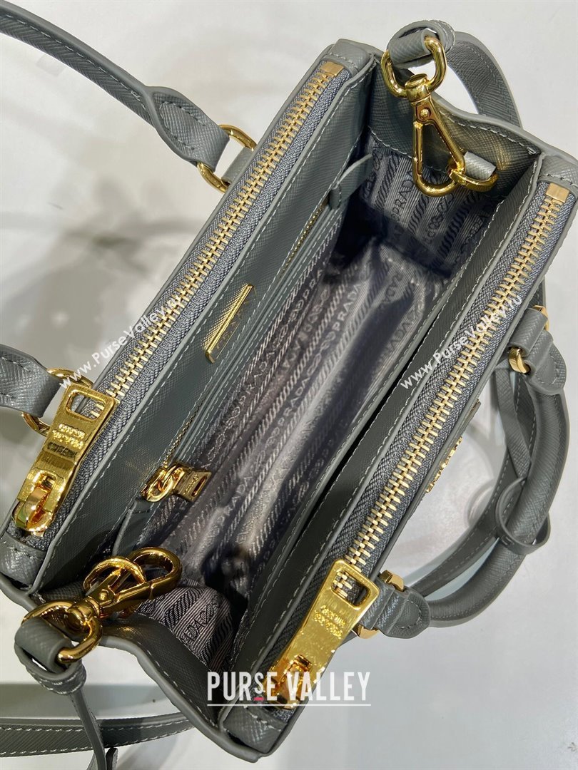 Prada Galleria mini Saffiano leather bag Slate Grey 2025 1BA916 (YZ-250929036)