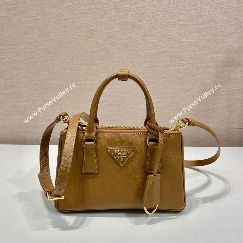 Prada Galleria mini Saffiano leather bag Brown 2025 1BA916 (YZ-250929037)