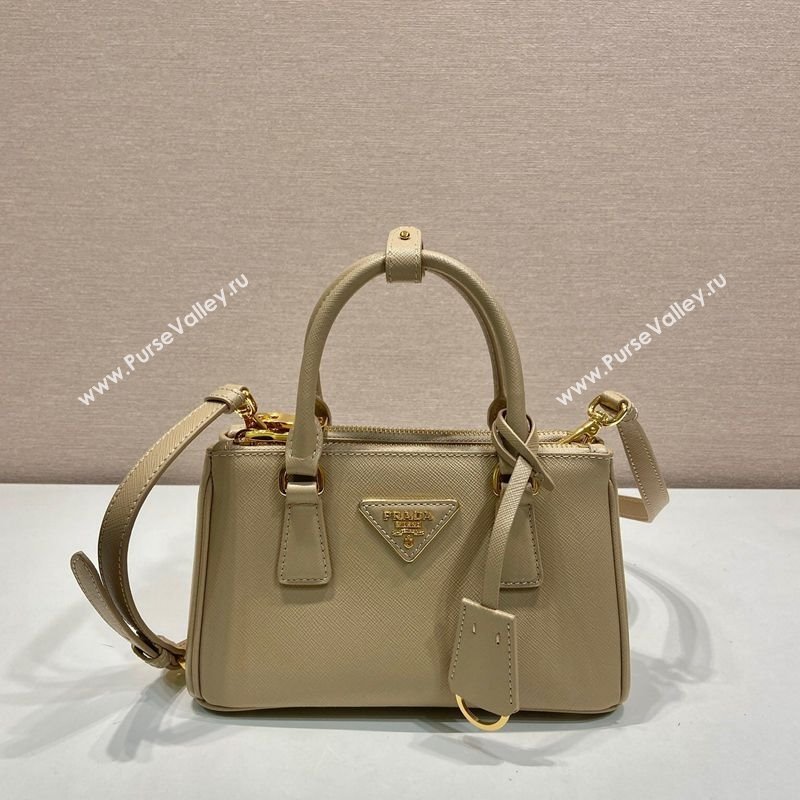 Prada Galleria mini Saffiano leather bag Beige 2025 1BA916 (YZ-250929039)
