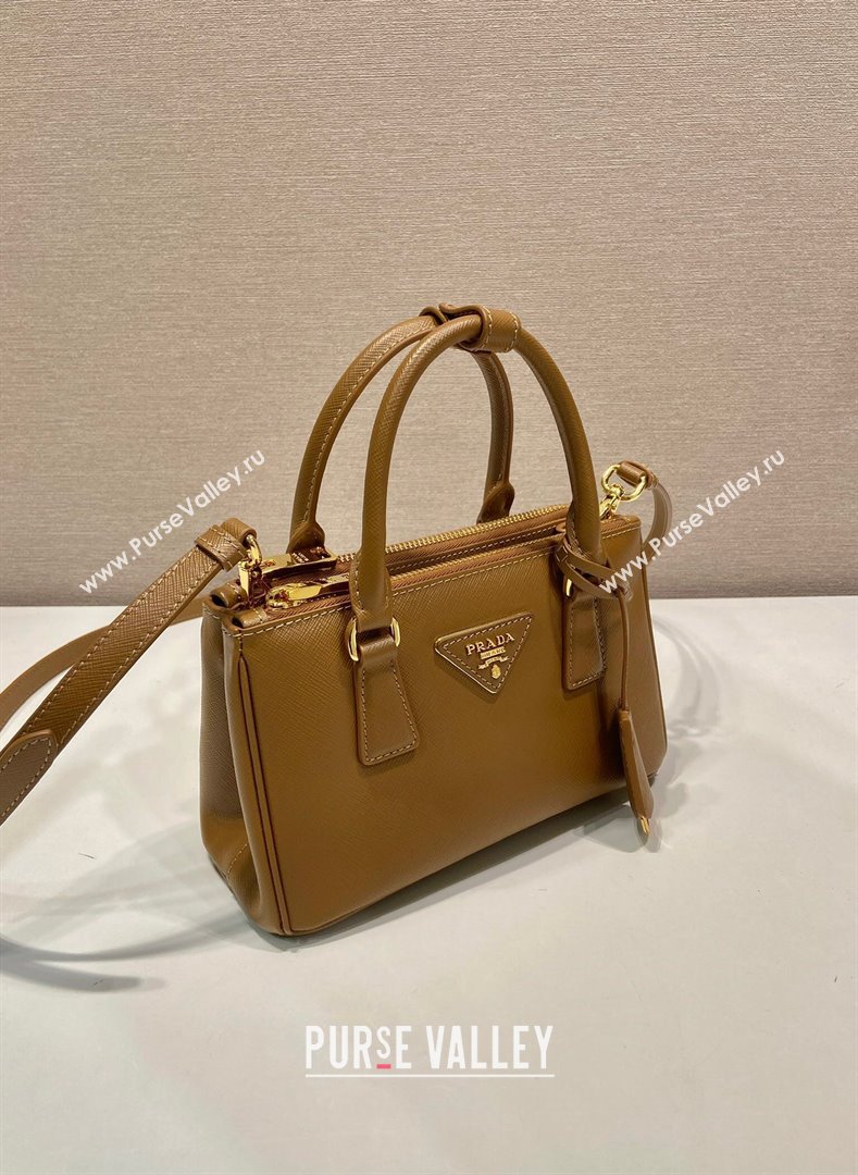 Prada Galleria mini Saffiano leather bag Brown 2025 1BA916 (YZ-250929037)