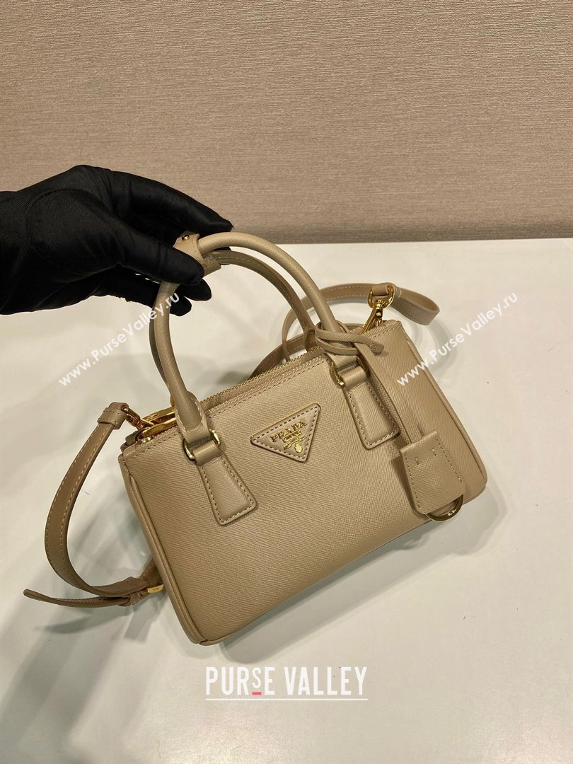 Prada Galleria mini Saffiano leather bag Beige 2025 1BA916 (YZ-250929039)
