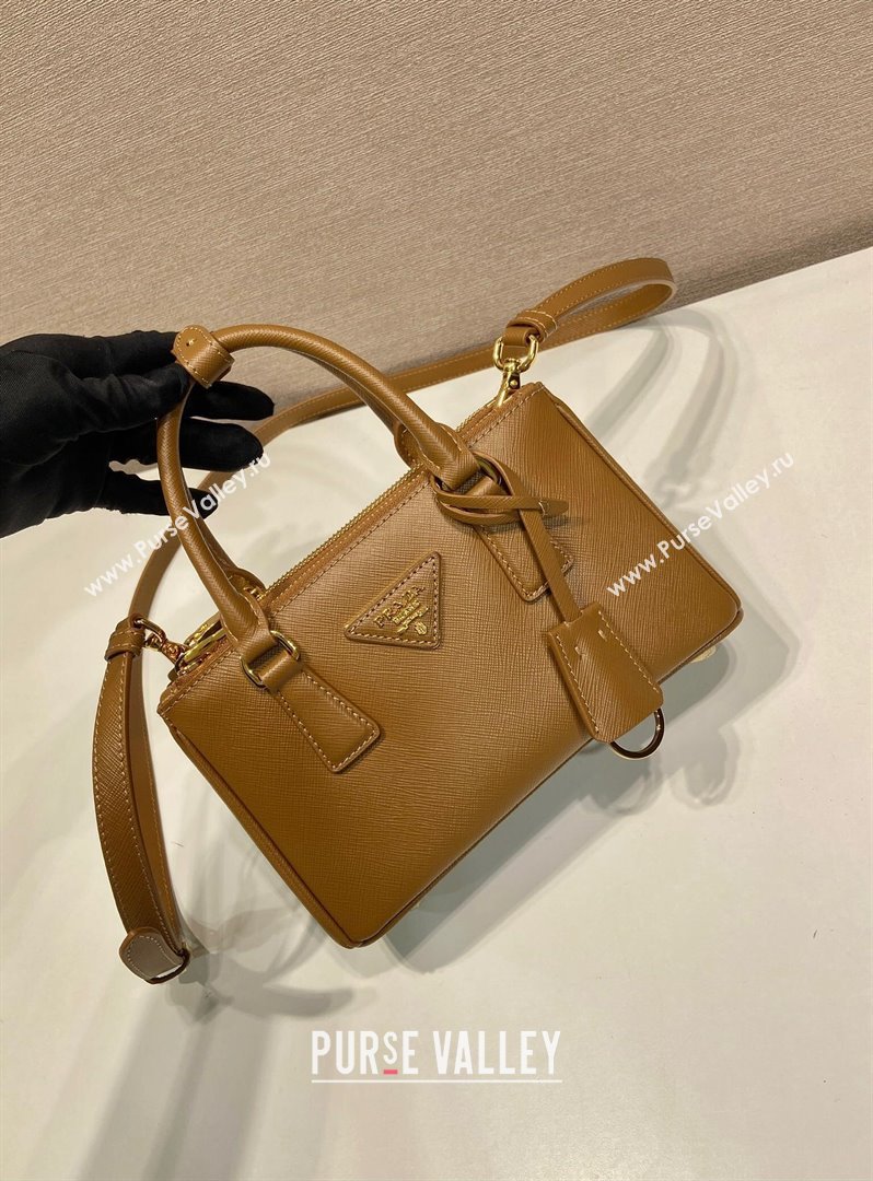 Prada Galleria mini Saffiano leather bag Brown 2025 1BA916 (YZ-250929037)