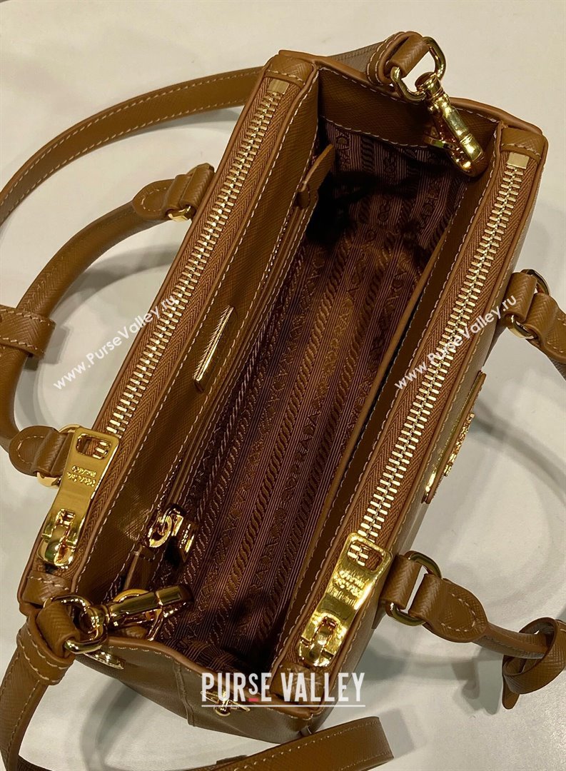 Prada Galleria mini Saffiano leather bag Brown 2025 1BA916 (YZ-250929037)