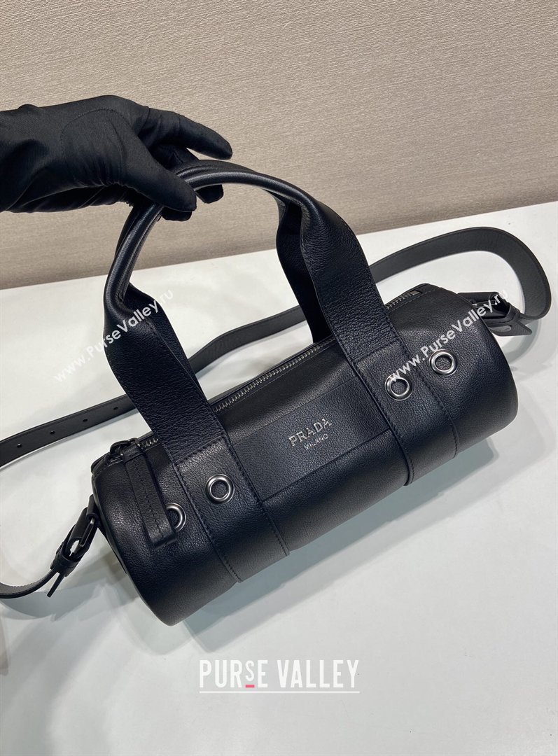Prada Prada Route medium leather top-handle bag Black 2026 1BB161 (YZ-260410115)