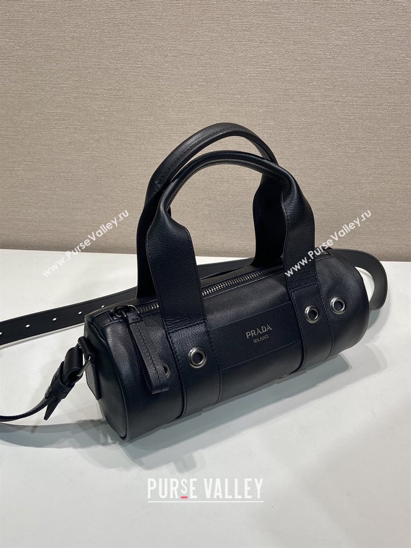 Prada Prada Route medium leather top-handle bag Black 2026 1BB161 (YZ-260410115)