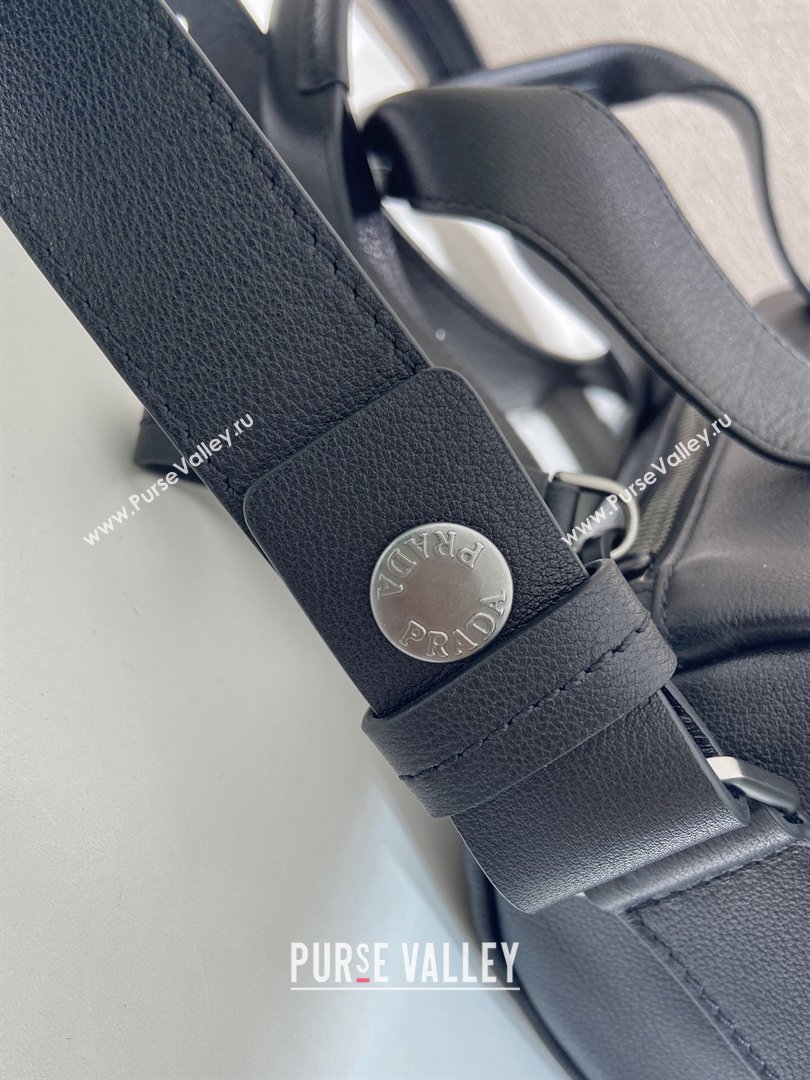 Prada Prada Route medium leather top-handle bag Black 2026 1BB161 (YZ-260410115)