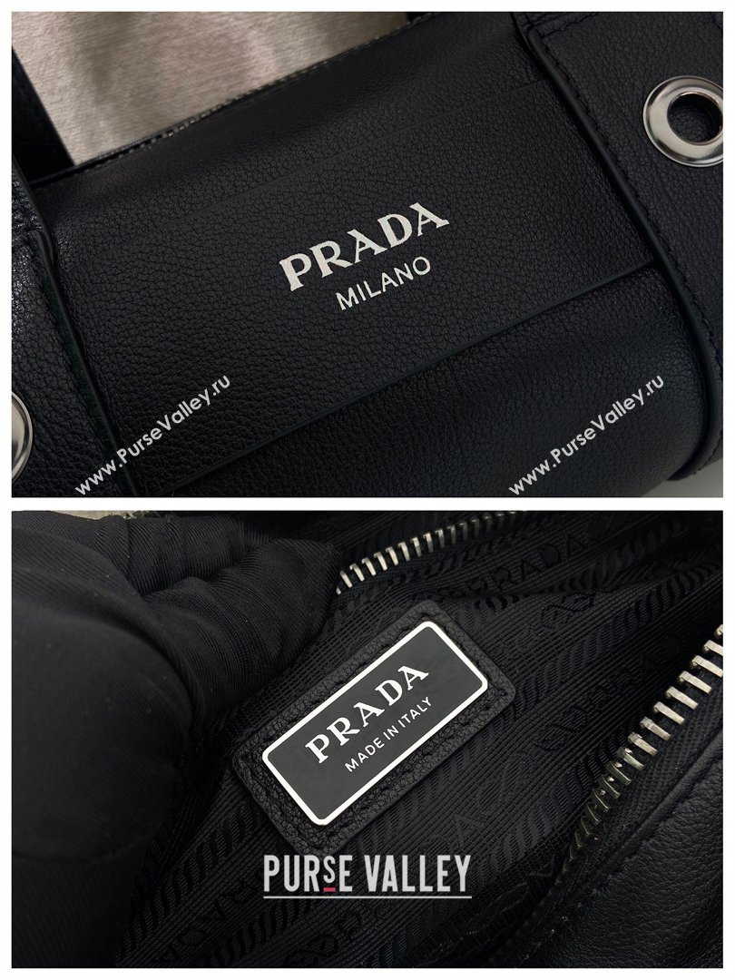 Prada Prada Route medium leather top-handle bag Black 2026 1BB161 (YZ-260410115)