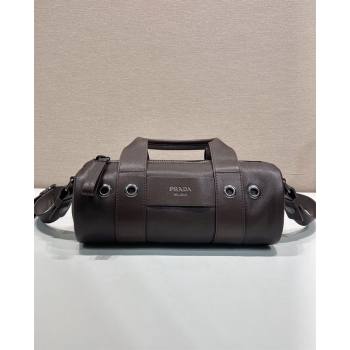 Prada Prada Route medium leather top-handle bag Coffee Brown 2026 1BB161 (YZ-260410114)