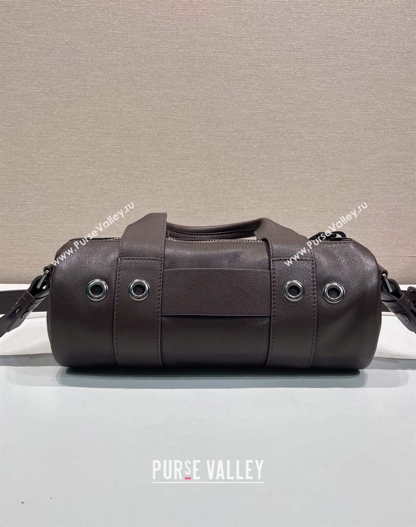 Prada Prada Route medium leather top-handle bag Coffee Brown 2026 1BB161 (YZ-260410114)