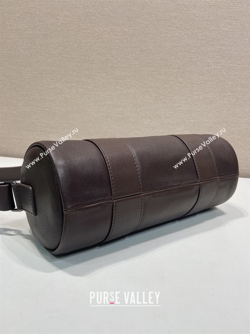 Prada Prada Route medium leather top-handle bag Coffee Brown 2026 1BB161 (YZ-260410114)