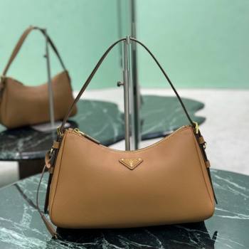 Prada Aimee medium leather shoulder bag Caramel Brown 2025 1BC229 (YZ-250808106)