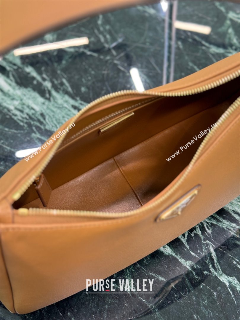 Prada Aimee medium leather shoulder bag Caramel Brown 2025 1BC229 (YZ-250808106)