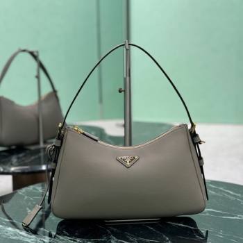 Prada Aimee medium leather shoulder bag Grey 2025 1BC229 (YZ-250808109)