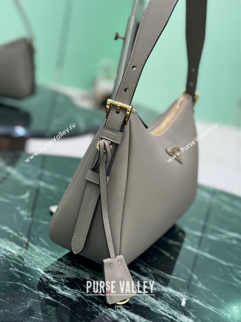 Prada Aimee medium leather shoulder bag Grey 2025 1BC229 (YZ-250808109)