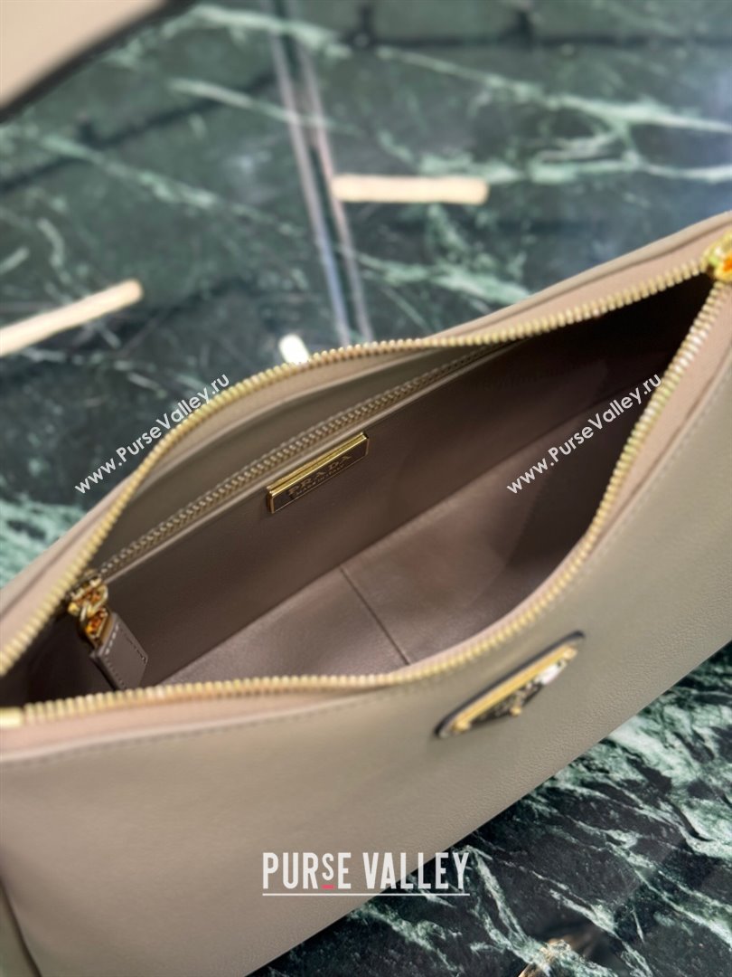 Prada Aimee medium leather shoulder bag Grey 2025 1BC229 (YZ-250808109)