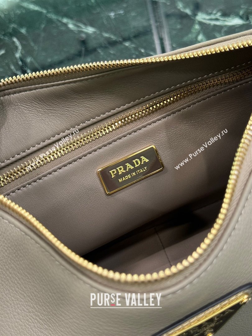 Prada Aimee medium leather shoulder bag Grey 2025 1BC229 (YZ-250808109)