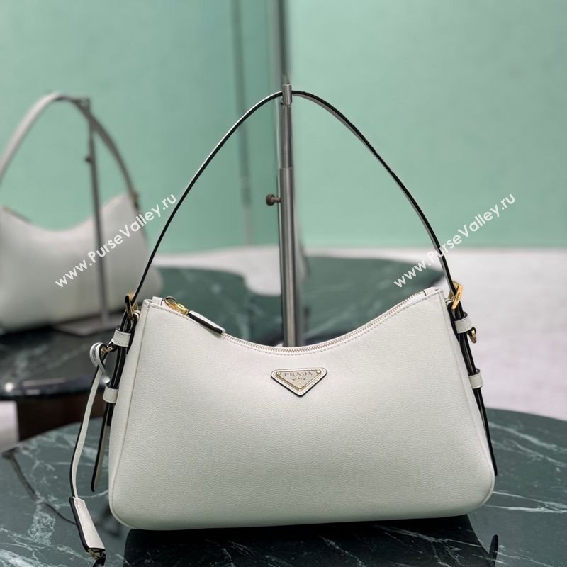 Prada Aimee medium leather shoulder bag White 2025 1BC229 (YZ-250808110)