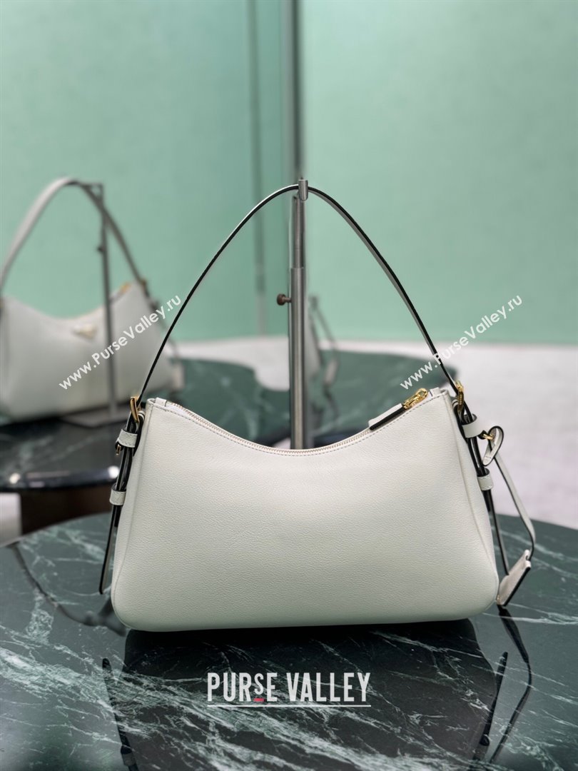 Prada Aimee medium leather shoulder bag White 2025 1BC229 (YZ-250808110)