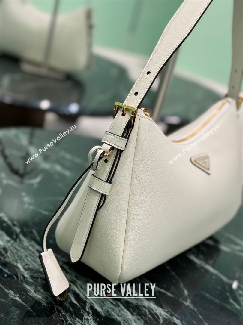 Prada Aimee medium leather shoulder bag White 2025 1BC229 (YZ-250808110)