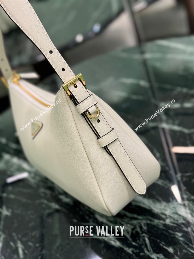 Prada Aimee medium leather shoulder bag White 2025 1BC229 (YZ-250808110)