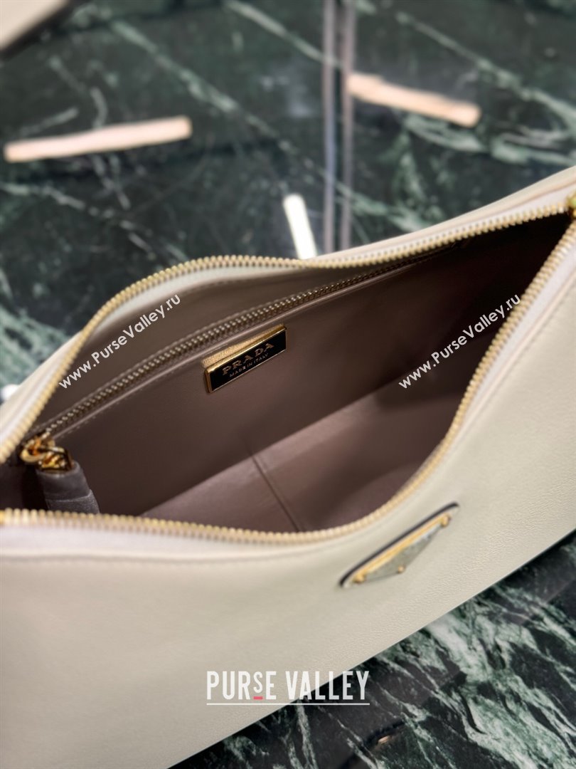 Prada Aimee medium leather shoulder bag White 2025 1BC229 (YZ-250808110)