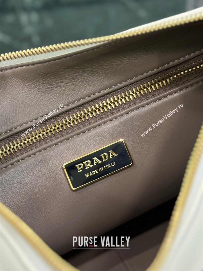 Prada Aimee medium leather shoulder bag White 2025 1BC229 (YZ-250808110)