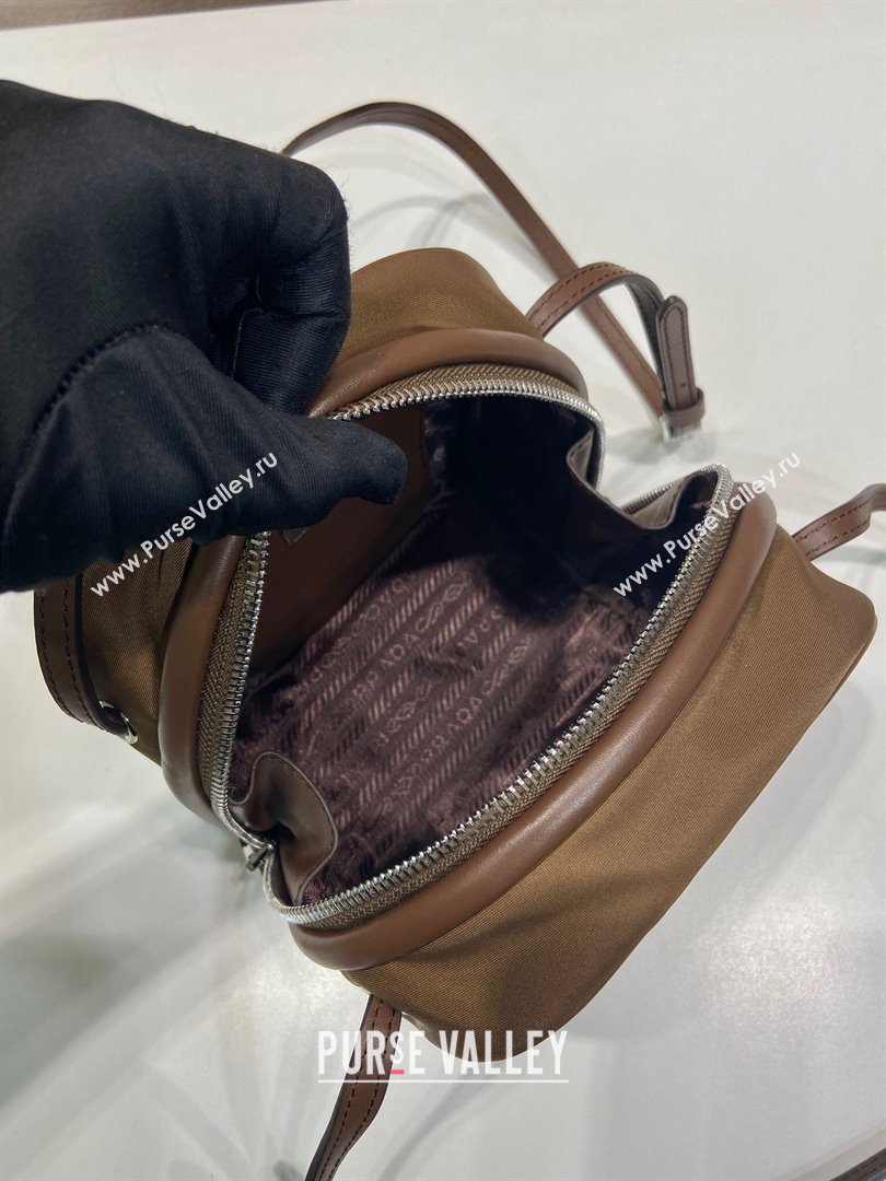Prada Swing nylon mini bag Brown 2025 1BC248 (YZ-250521107)