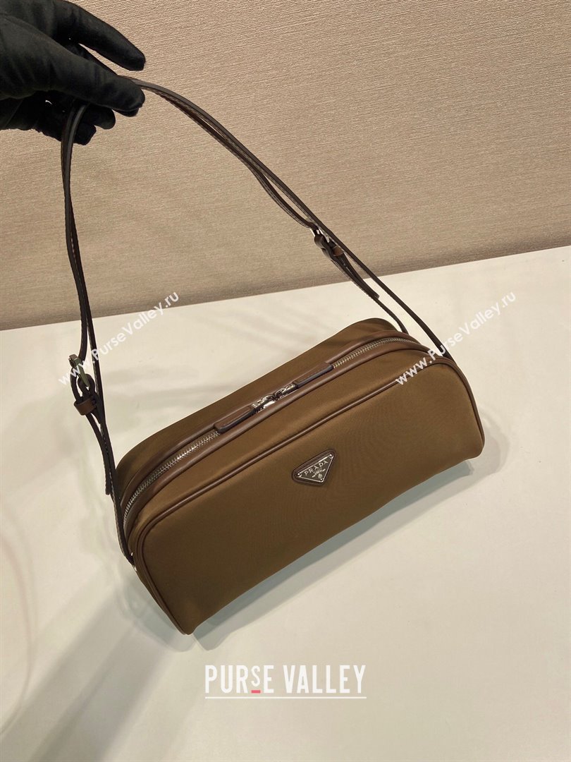 Prada Swing nylon shoulder bag Brown 2025 1BC249 (YZ-250521091)