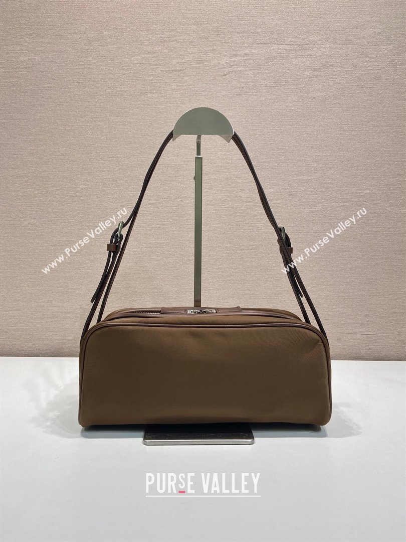 Prada Swing nylon shoulder bag Brown 2025 1BC249 (YZ-250521091)