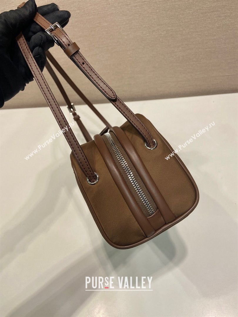 Prada Swing nylon shoulder bag Brown 2025 1BC249 (YZ-250521091)