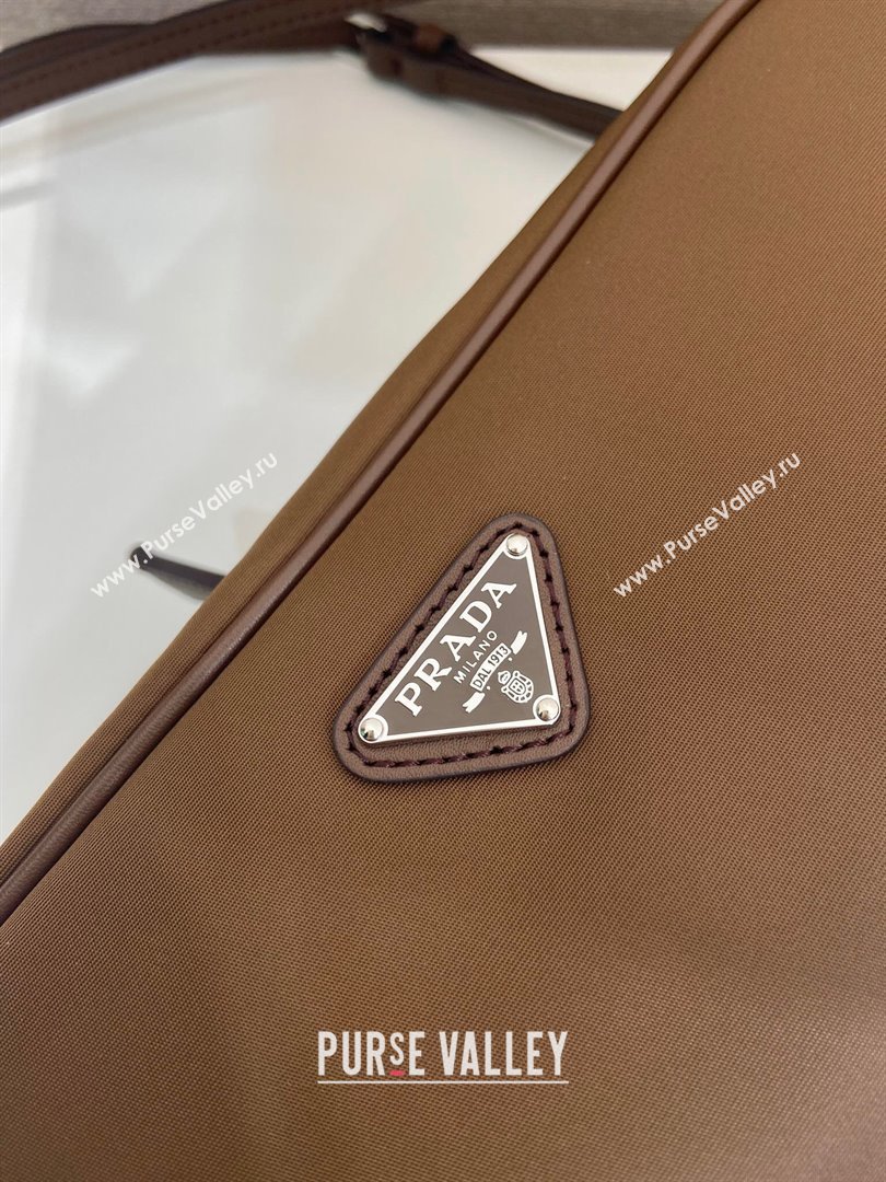 Prada Swing nylon shoulder bag Brown 2025 1BC249 (YZ-250521091)