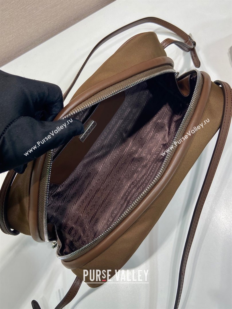 Prada Swing nylon shoulder bag Brown 2025 1BC249 (YZ-250521091)