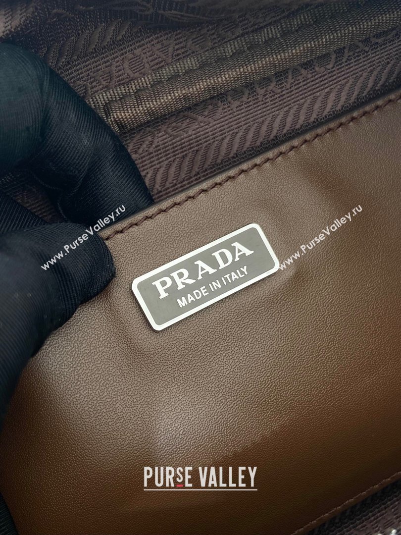 Prada Swing nylon shoulder bag Brown 2025 1BC249 (YZ-250521091)