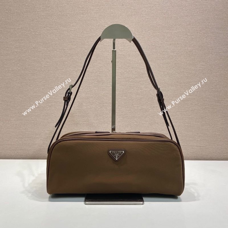 Prada Swing nylon shoulder bag Brown 2025 1BC249 (YZ-250521091)