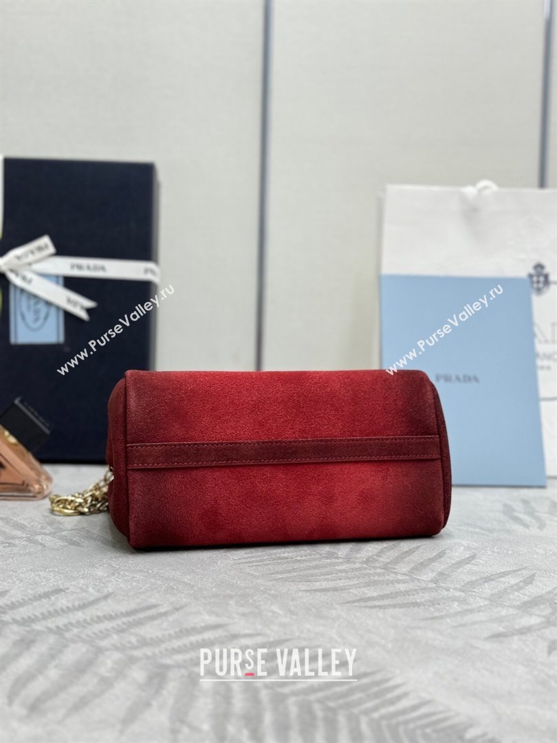 Prada Enchaîne mini suede bag Red 2025 1BC263 (YZ-250927033)