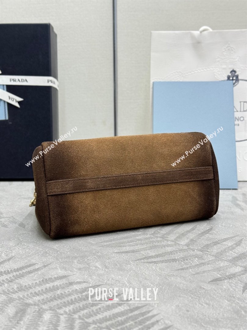Prada Enchaîne mini suede bag Brown 2025 1BC263 (YZ-250927032)