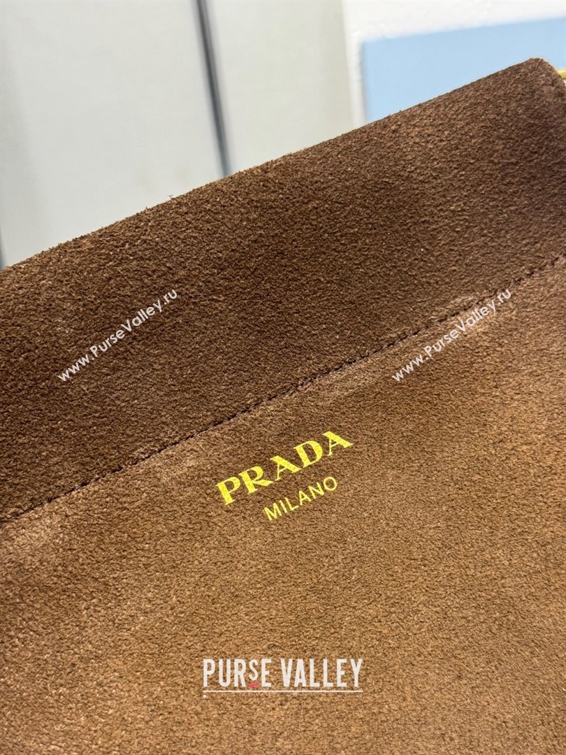 Prada Enchaîne mini suede bag Brown 2025 1BC263 (YZ-250927032)