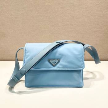 Prada Traveller small padded Re-Nylon shoulder bag Light Blue 2025 1BD313 (YZ-250927054)