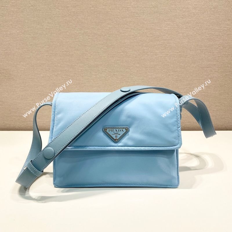 Prada Traveller small padded Re-Nylon shoulder bag Light Blue 2025 1BD313 (YZ-250927054)