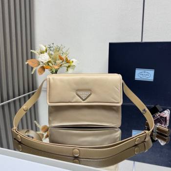Prada Traveller small padded Re-Nylon shoulder bag Beige 2025 1BD313 (YZ-250927052)